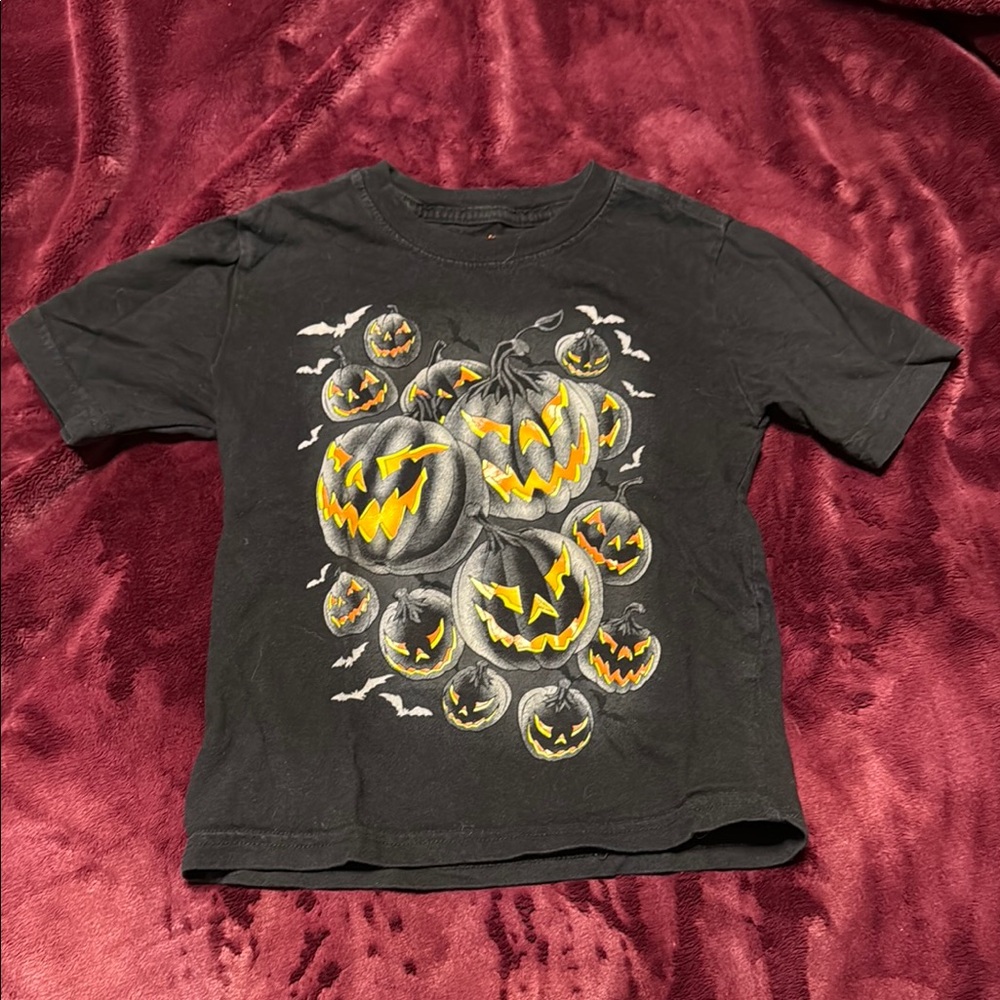 Black Halloween Pumpkin T-Shirt